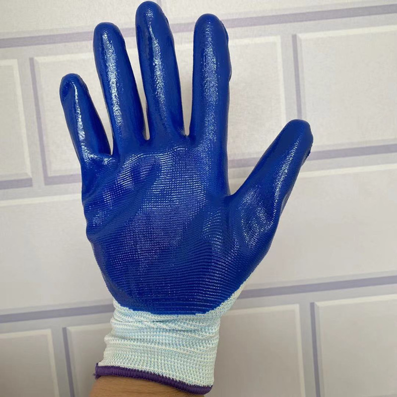 Glove protection nitrile nitrile nitrile nitrile nitrile nylon gloves dipped rubber coated palm hanging glue oil-proof industrial building maintenance and protection
