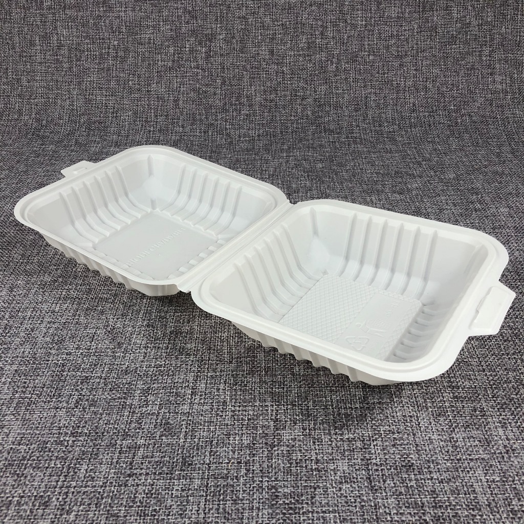 Biodegradable disposable cornstarch lunch box restaurant tableware dinner set plastic packaging corn starch food container