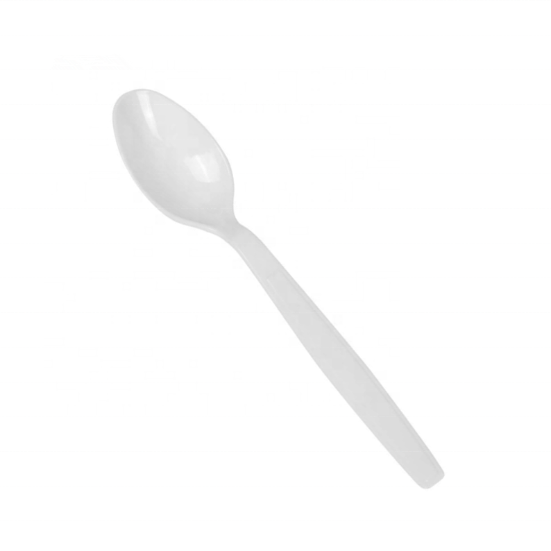 Individually wrapped cutlery disposable ice cream spoon silverware soupspoon coffee tea spoon ps white plastic spoons